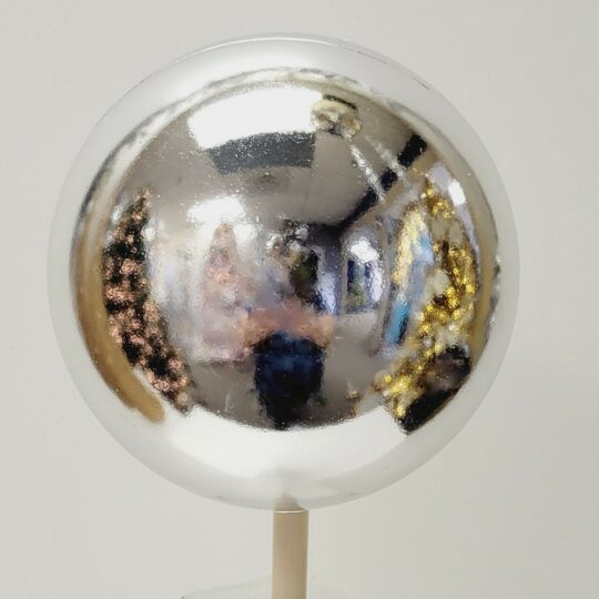 Shiny Ball on 18" Stick 4.7" 120mm - Silver