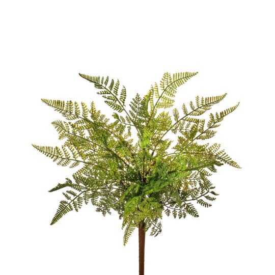 UV Real Touch Leather Leaf Fern Bush 18" - Green