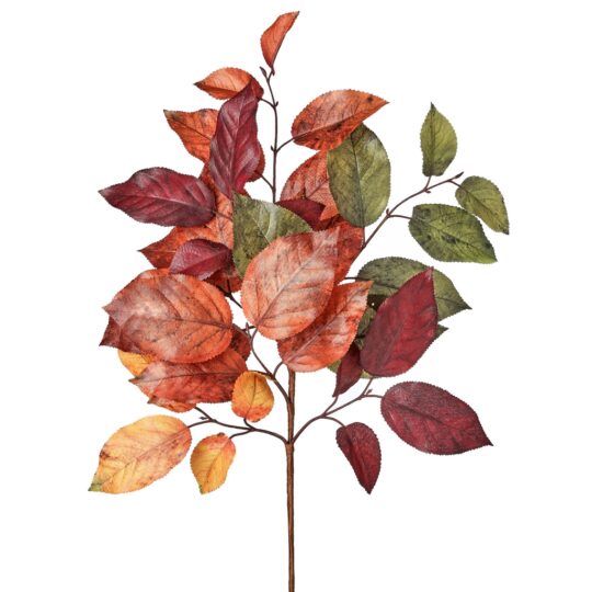 Salal Leaf 20" Stem - Orange/Burgundy/Green