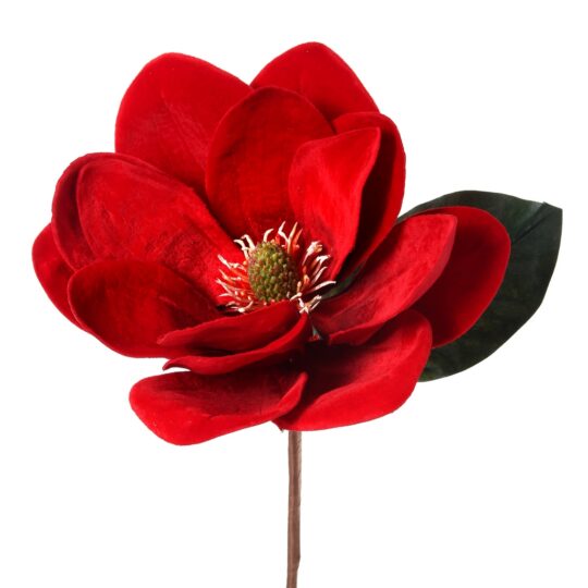 Deluxe Large Velvet Magnolia 12" Pick - Red