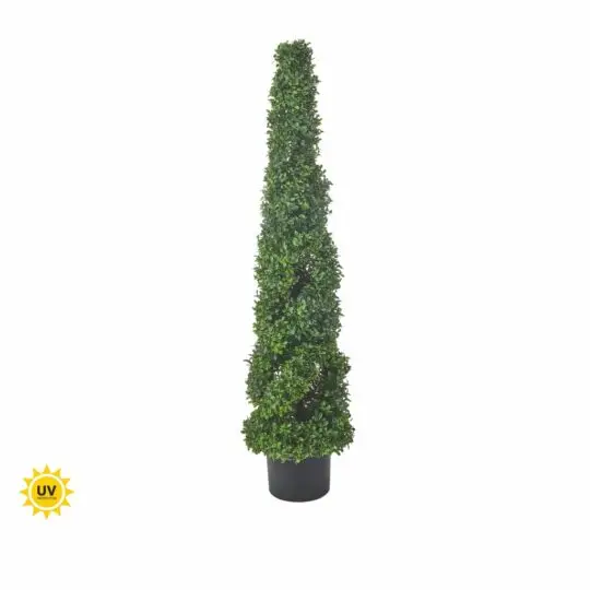 UV Protected Spiral 46" Boxwood Topiary - Green
