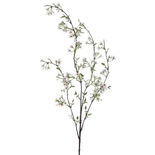 Wax Flower 40" Spray - Cream