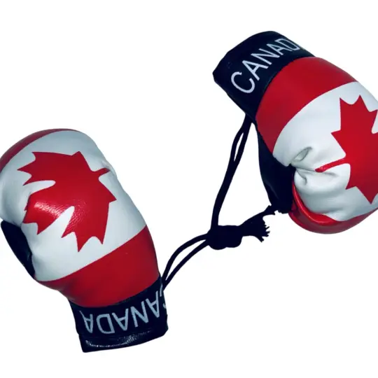 Canada Boxing Gloves Car Mirror Hanger - Red/White