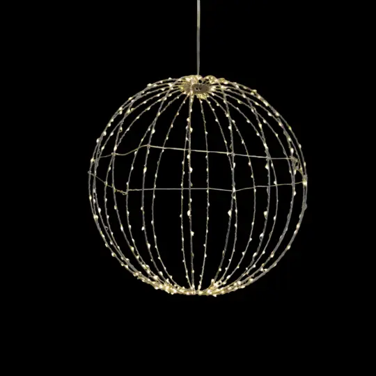 10"D METAL WIRE BALL x96 LIGHTS - WARM YELLOW