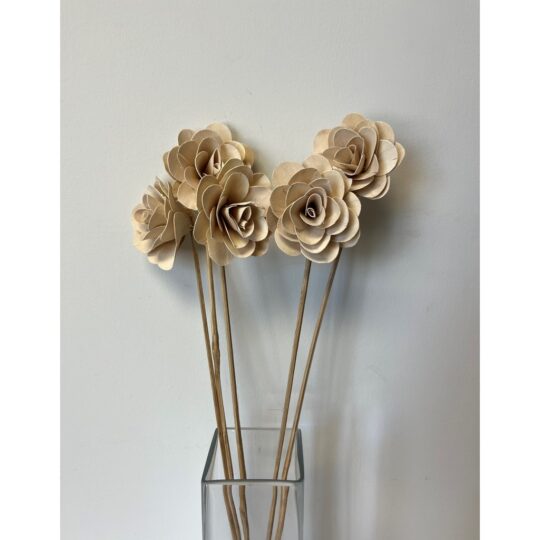 Wooden Rose Stem 19" Pack of 5 - Natural Brown