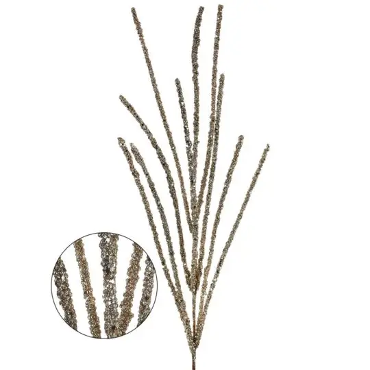 Glitter Mini Berry Grass 32" Spray - Champagne