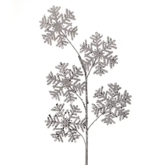 Glittered Snowflake 27" Spray x5 - Silver