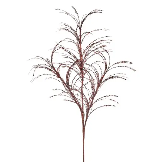 Glitter/Sequin Grass 34" Spray - Chocolate Brown