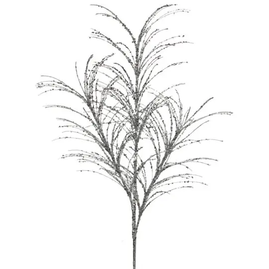 Glitter/Sequin Grass 34" Spray - Silver