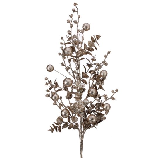 Glitter Eucalyptus /Ball 30" Spray - Champagne