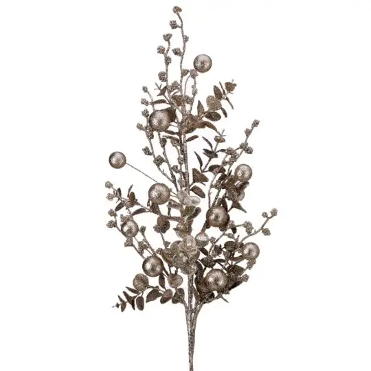 Glitter Eucalyptus /Ball 30" Spray - Champagne