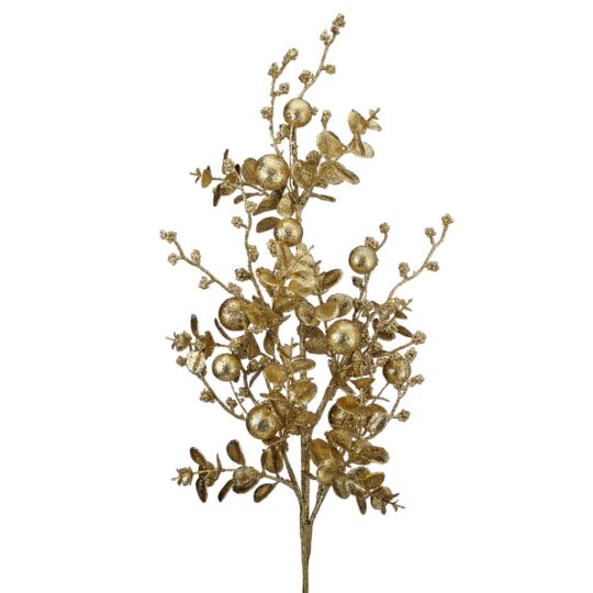 Glitter Eucalyptus /Ball 30" Spray - Gold
