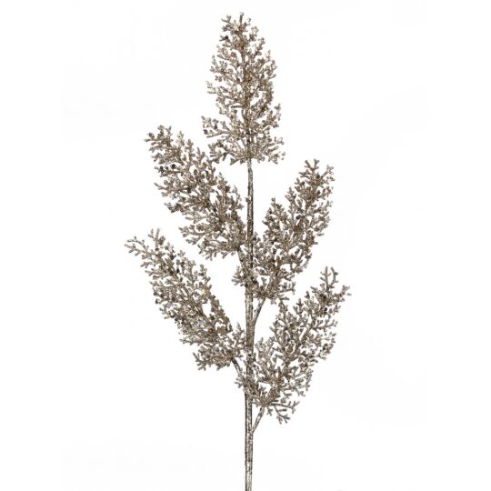 Glitter/Sequin Coral Leaf 31" Spray - Champagne