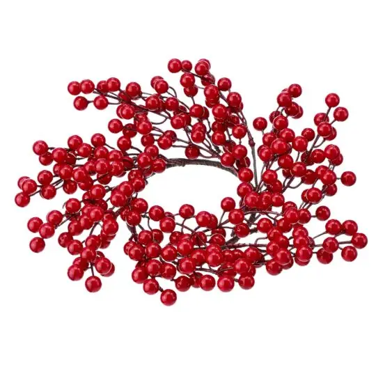 Weatherproof Berry 14" Candlering - Red
