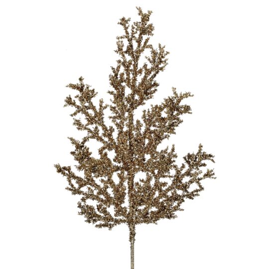 Tinsel Cedar 27" Spray - Champagne