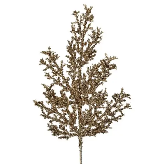 Tinsel Cedar 27" Spray - Champagne