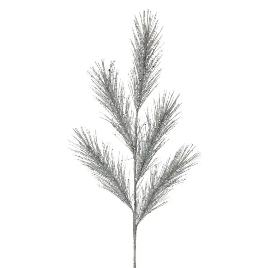 Glitter Pine 30" Spray - Silver