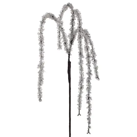 Hanging Iced 36" Branch - Clear/Black