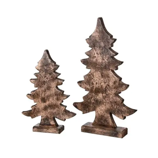 12"/16" Wooden Tree set of 2 - Copper