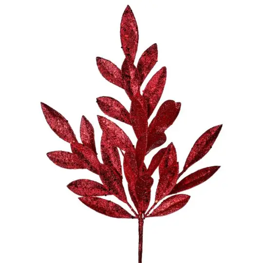 Glitter Laurel 20" Spray - Red