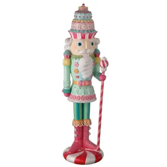 Resin 74" Peppermint Nutcracker - Pink/Mint/White
