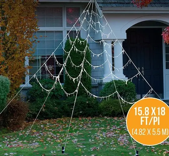 Corner Spider Web 15.8'H x 18'W - White