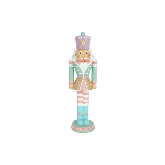 Resin 14" Gingerbread Nutcracker -Purple/Pink/Blue