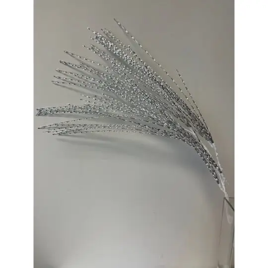 Metallic Tinsel 36" Spray - Silver