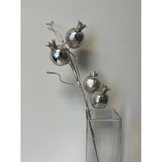 Metallic Pomegranate Spray x4 23" - Silver