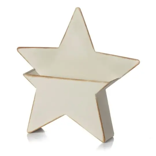 Metal Pocket Star Planter 15" - White