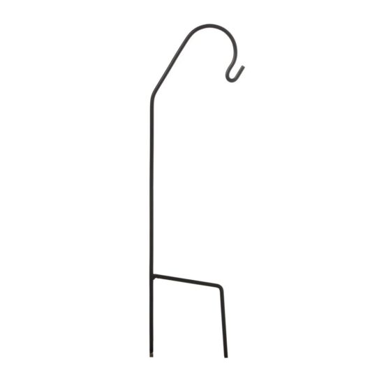 Metal Shepherds Hook 24" with Stakes - Black