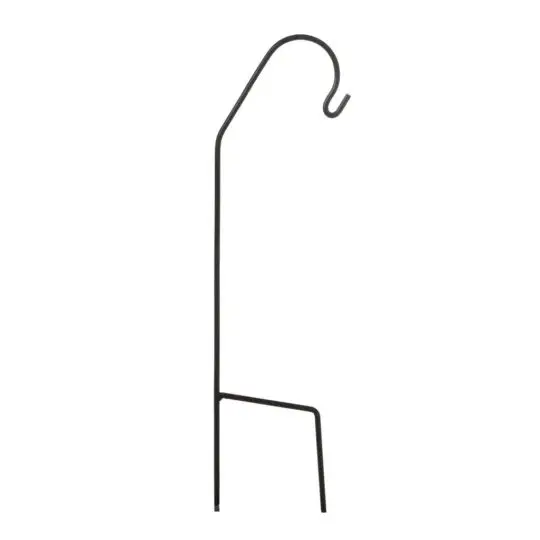 Metal Shepherds Hook 24" with Stakes - Black