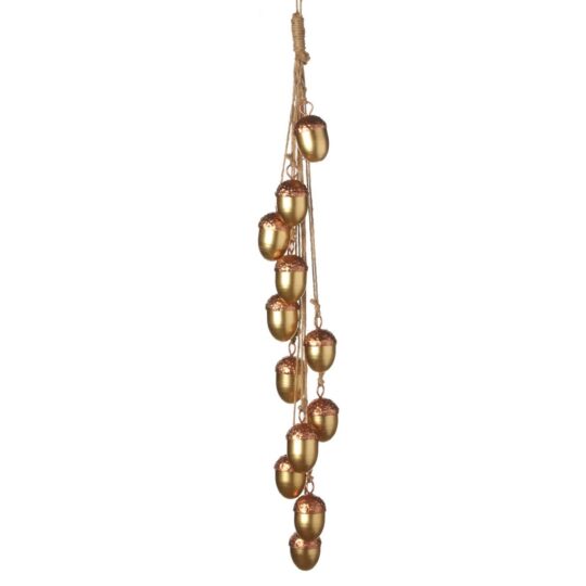 Metal Hanging Acorns 18" - Gold/Copper