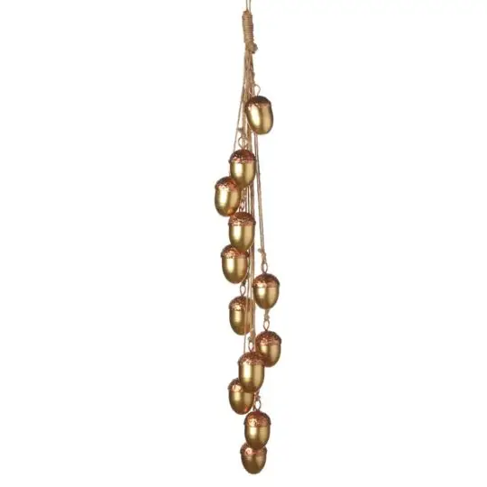 Metal Hanging Acorns 18" - Gold/Copper