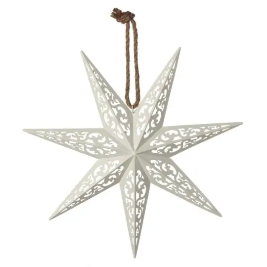 Metal Hanging Star 16" - White