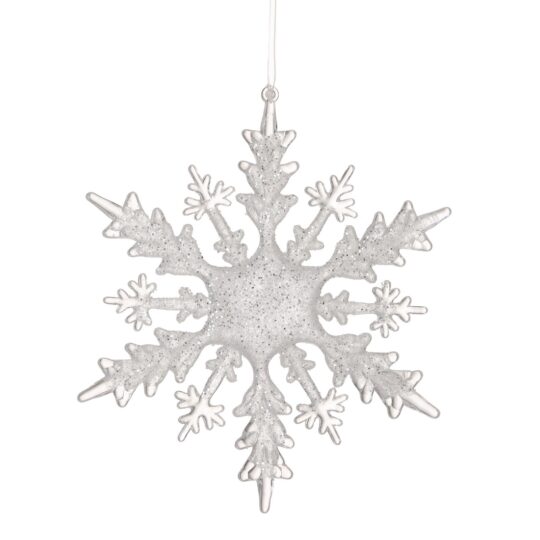Acrylic Frost Snowflake 8" Ornament - Clear