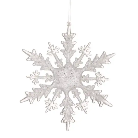 Acrylic Frost Snowflake 8" Ornament - Clear