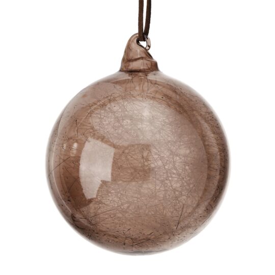 Spun Glass Ball Ornament 4" - Brown