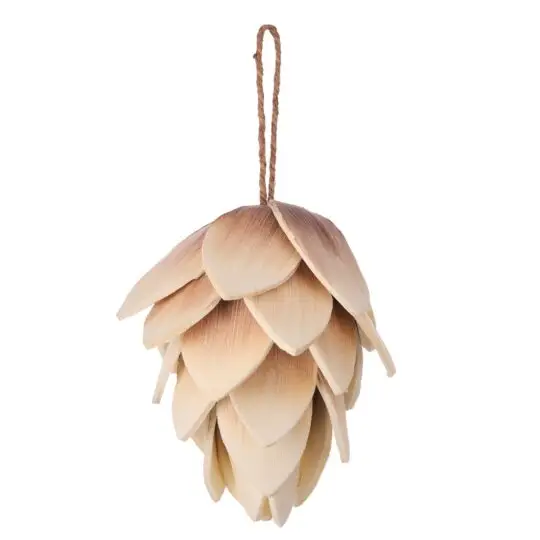 Foam Pine Cone 8" - Cream/Brown
