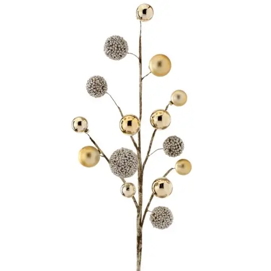 Glitter Ball/Ornament Ball 30" Spray - Gold