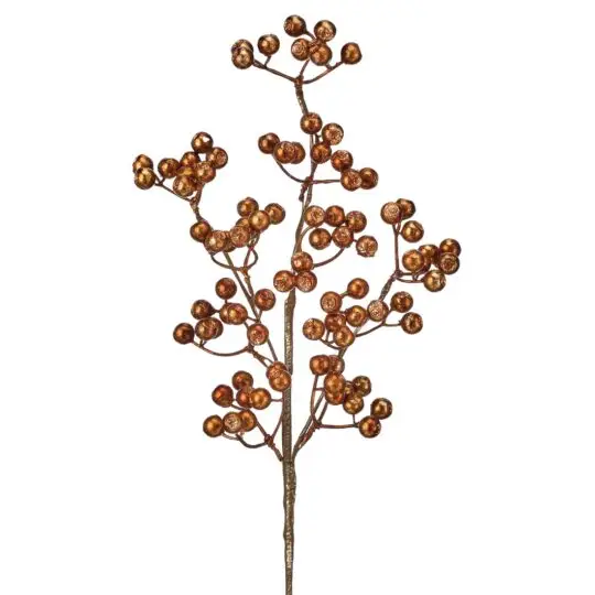 Metallic/Glitter Berry 25" Spray - Copper