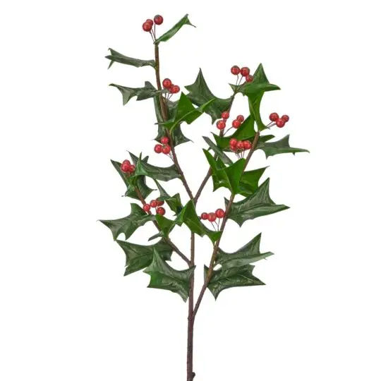 UV Real Touch Holly Spray 30" - Green/Red