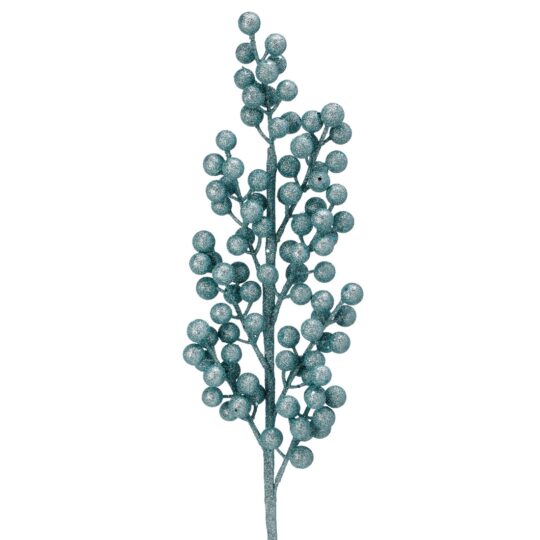 Glittered Berry Cluster 24" - Aqua