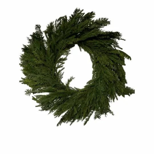 Real Touch Fir/Cedar/Fern 30" Wreath - Green