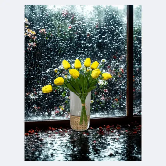 Real Touch Dutch Tulip 13" Bundle x9 - Yellow