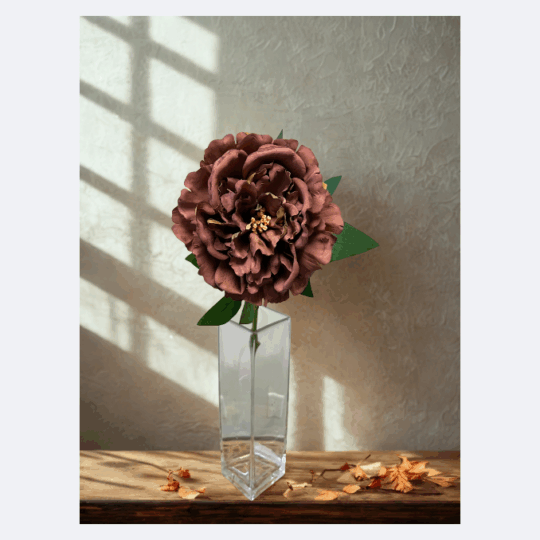 Real Touch Peony Stem 24" - Mauve