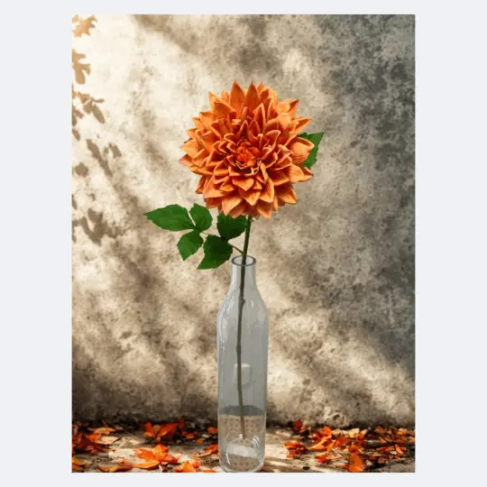 Real Touch Dahlia Spray 28" - Orange