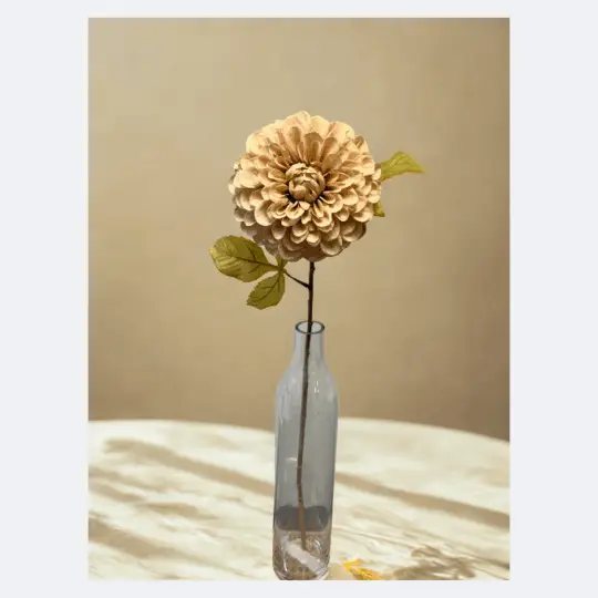 Dried Look Dahlia Spray 29" - Taupe