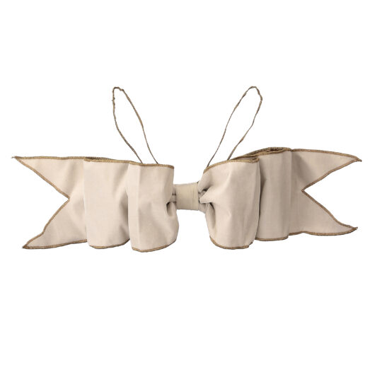 Velvet Bow 6"x16"x24" - Ivory/Gold