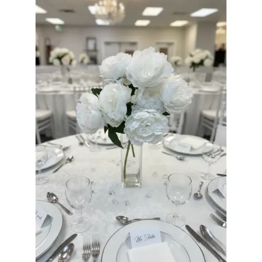 Open Peony 16" Bush x7 heads - White